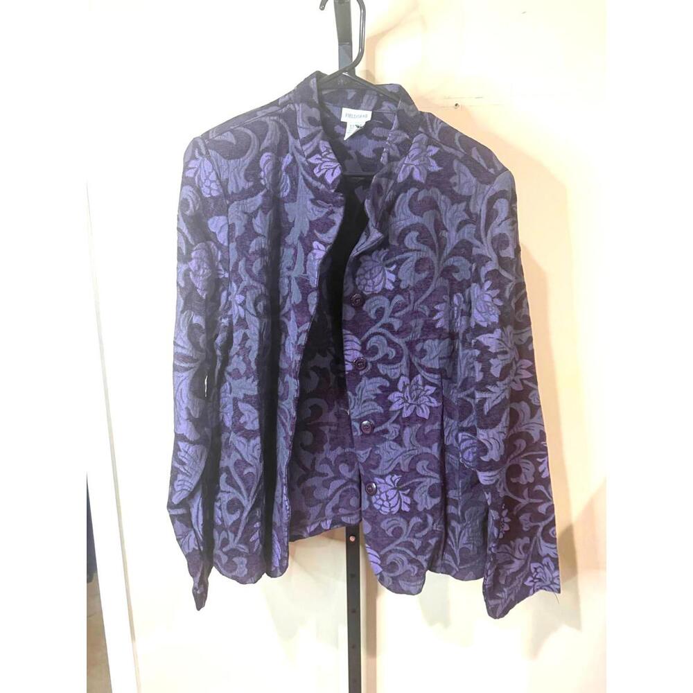 Field Gear XL Purple Women's Floral Patterned Button-Up Jacket